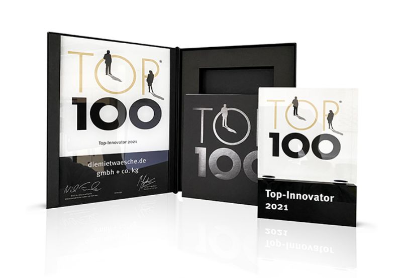 Top 100 Innovator 2021 Urkunde von diemietwaesche.de gmbh + co. kg