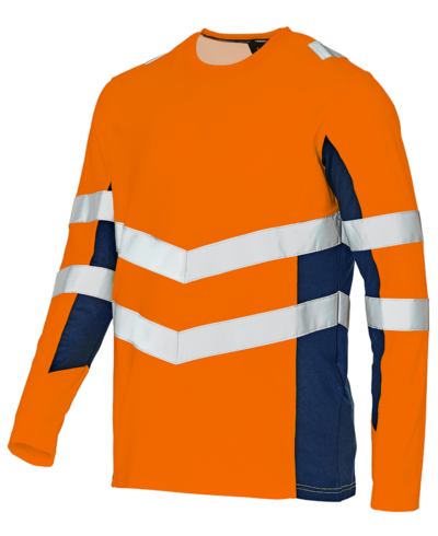 Achat T-Shirt langarm eco orange-marine